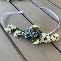 Blumenarmband blau weiss
